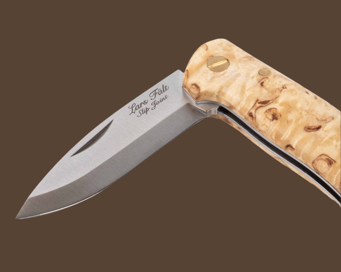 Half-opened Casström Lars Fält Slip Joint - non locking folding knife