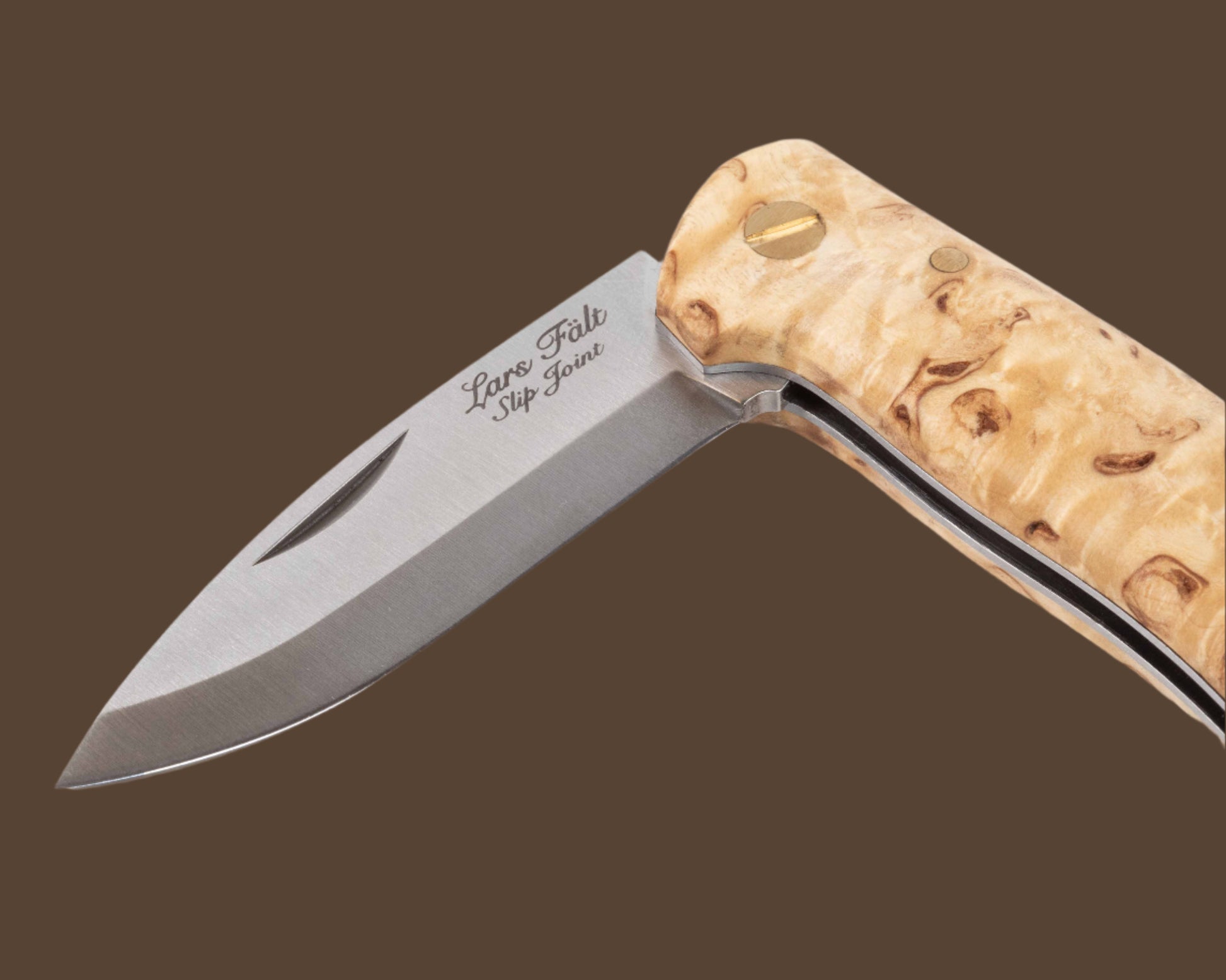 Half-opened Casström Lars Fält Slip Joint - non locking folding knife