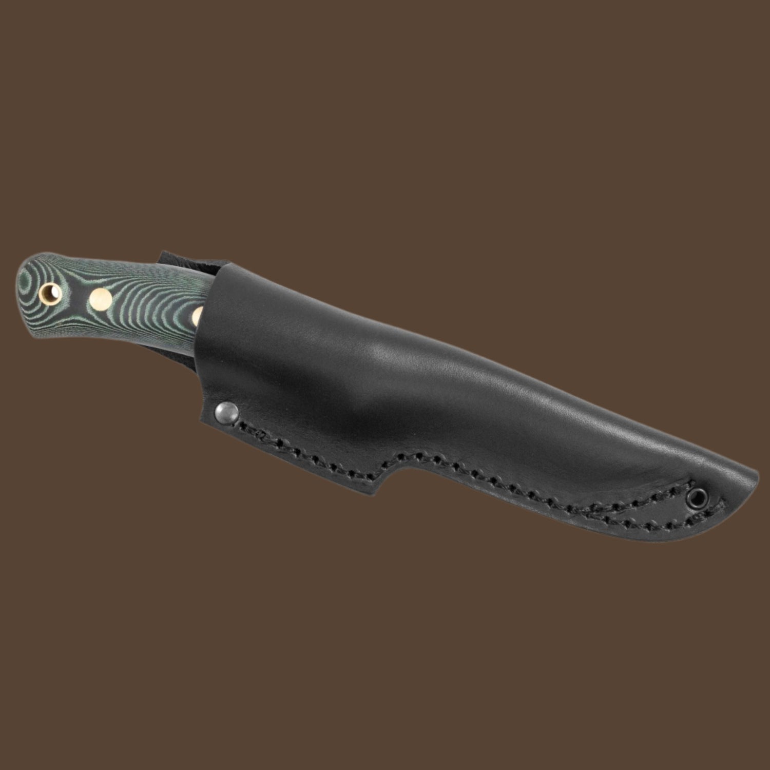 Casström No.10 SFK with green micarta handle and black leather sheath