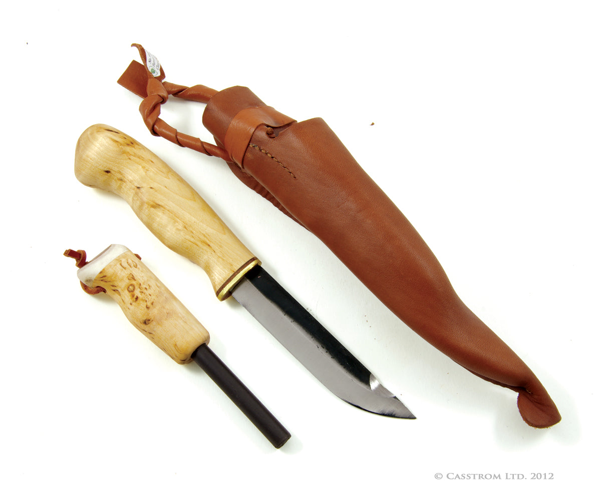 traditional Sami knife and leather sheath with fire steel