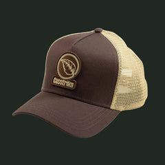 Close-up of the Casström Lapland Trucker Cap showing breathable trucker style and sustainable outdoor design.
