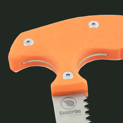 Close-up of the Casström No.11 Field Saw showing rugged blade design for field dressing, bone cutting, and outdoor hunting tasks.