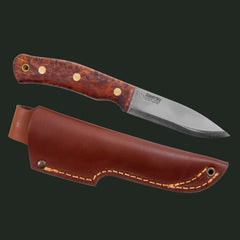 Casström Järv No.10 SFK fixed blade knife with dark curly birch handle