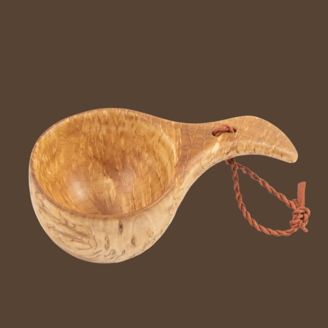 A curly Birch Kuksa - a traditional wooden cup from northern Scandinavia