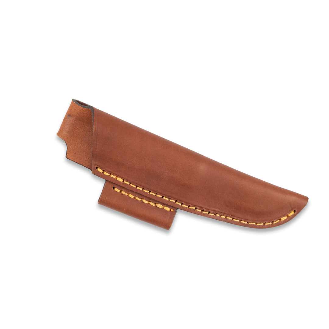 Casstroms Woodsman sheath with integral fire steel loop - 3mm thick European leather, vegetable-tanned.