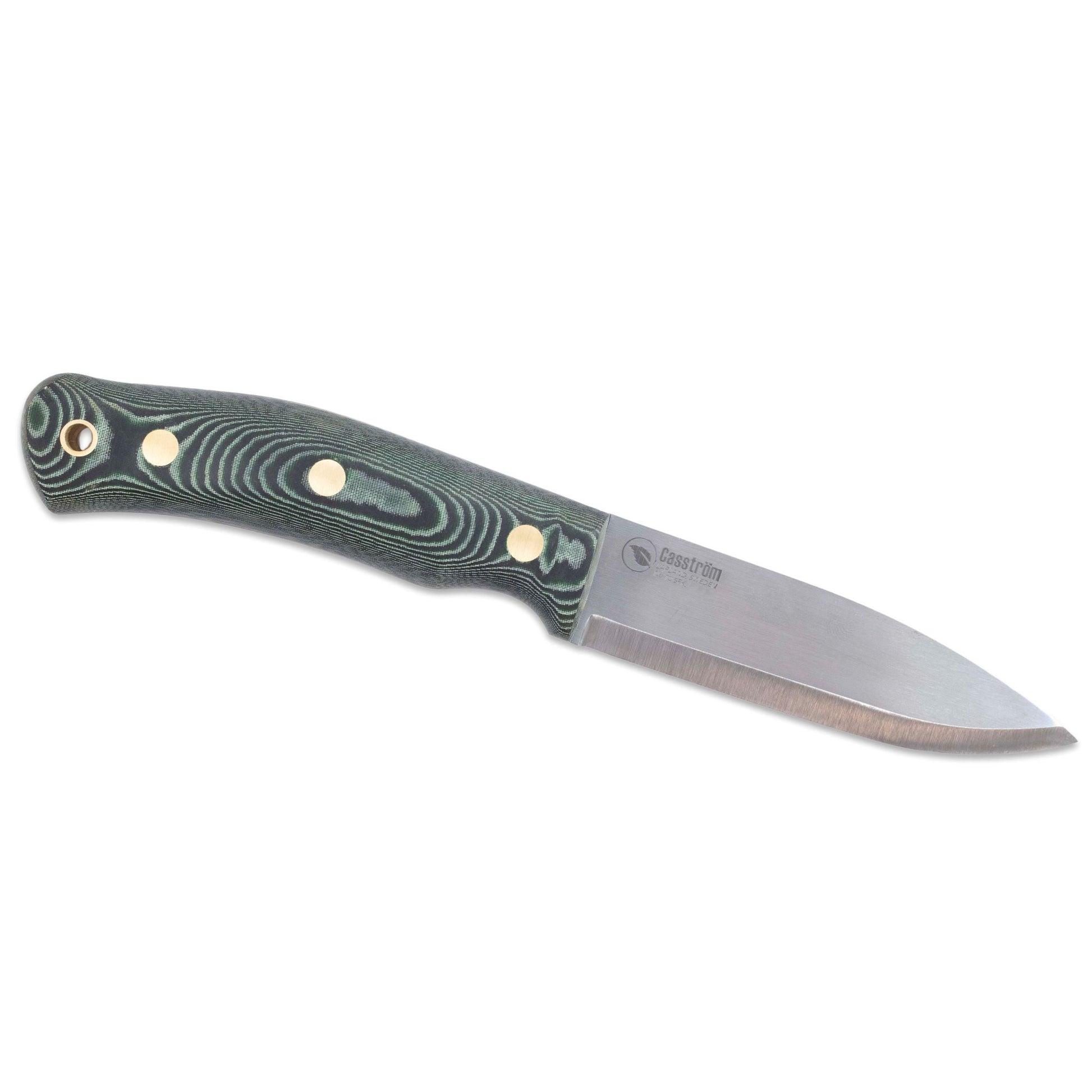 Casström No.10 SFK with green micarta handle and  scandi grind Sleipner steel blade