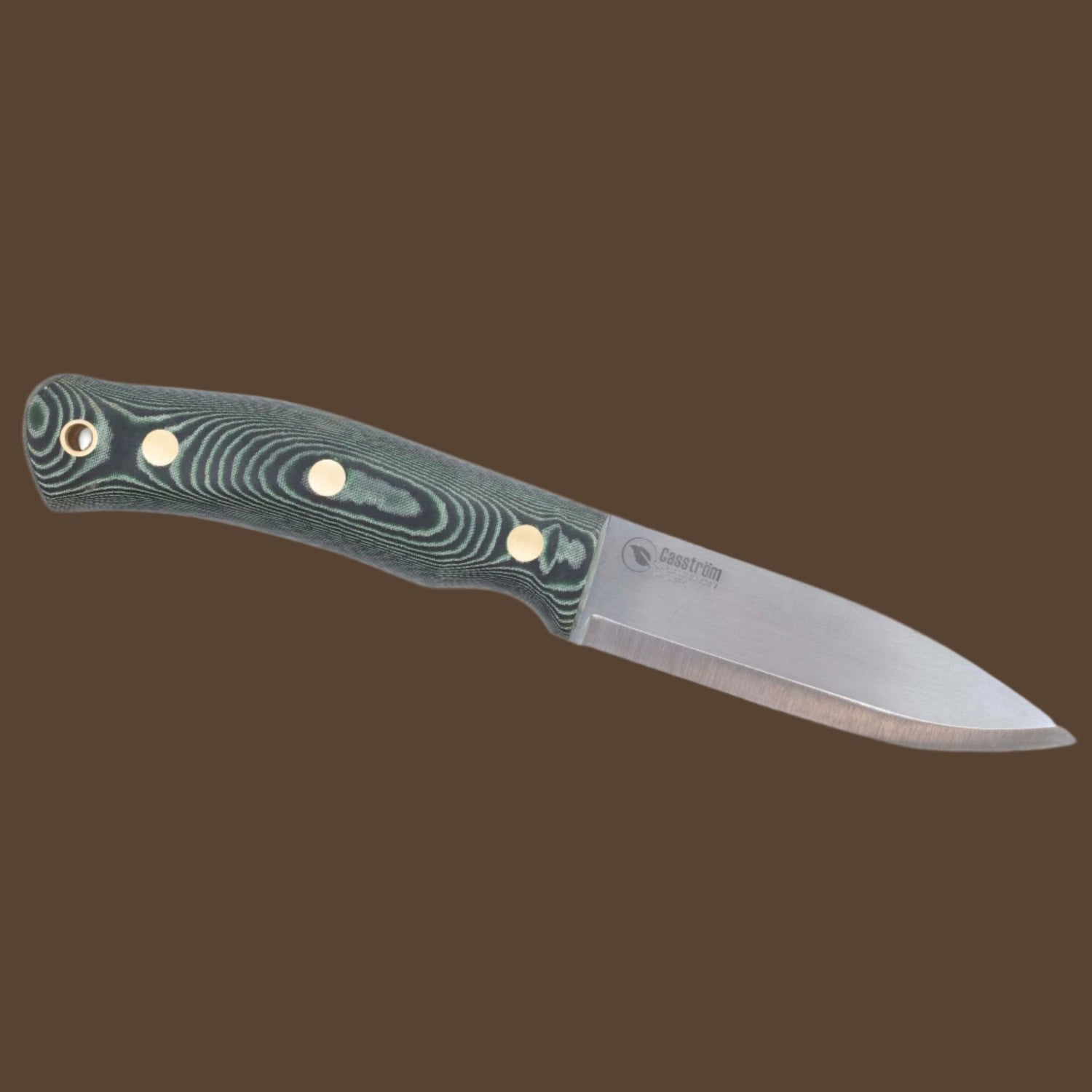 Casström No.10 SFK with green micarta handle and  scandi grind Sleipner steel blade