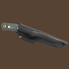 Casström No.10 SFK with green micarta handle and black leather sheath