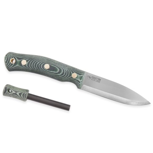 Casström No.10 Swedish Forest Knife with fire steel of matching green micarta