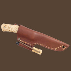 No.10 Swedish Forest Knife in Curly Birch (stainless steel) with fire steel - Casstrom Limited
