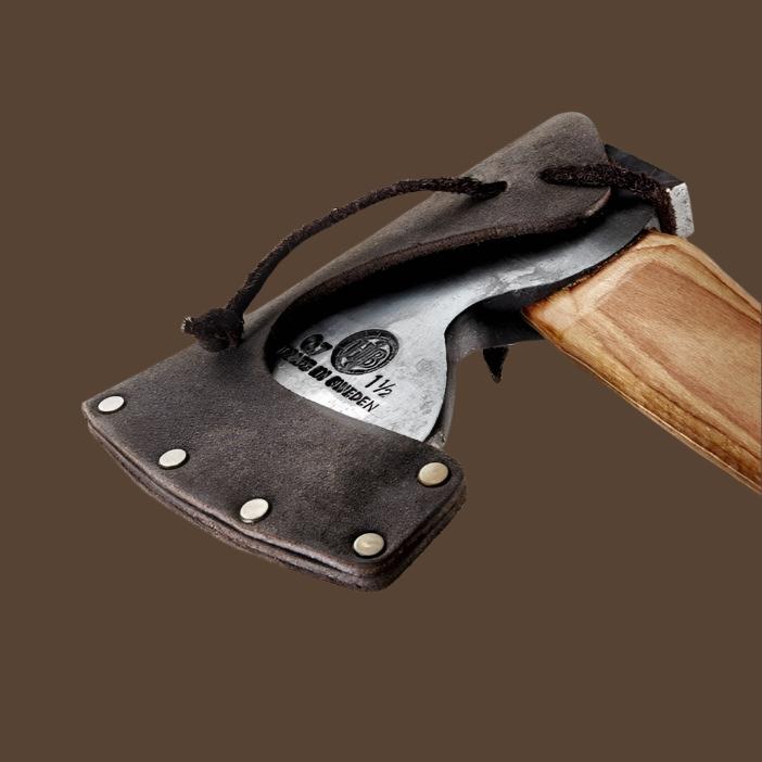 Hultafors Aby Forest Axe in leather sheath