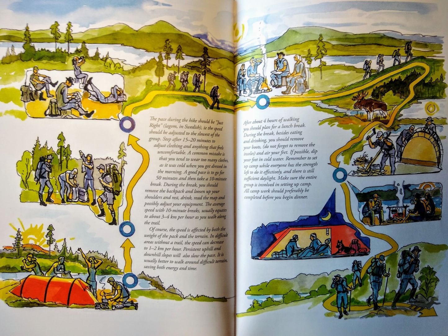 Outdoors the Scandinavian Way by Lars Fält - sample page on hiking in the wilderness.